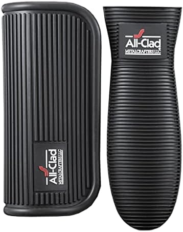 All-Clad Professional Silicone Grip Set, 500°F Heat Resistance, Black/Grey, 2pc