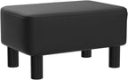 IBUYKE Small Footstool Ottoman, PU Faux Leather Footrest, Black RF-BD210