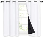 NICETOWN White 100% Blackout Curtains 45 inches Long, 2 Thick Layers Completely by NICETOWN