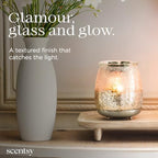 Scentsy Glisten Nickel-Plated Glass Wax Warmer, Glam Decor