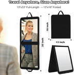 LPHUMEX Foldable Full Length Dance Mirror – 33” Portable Shatterproof Hanging Mirror, Folding Full Length Travel Mirror for Dancing, Camping, RV