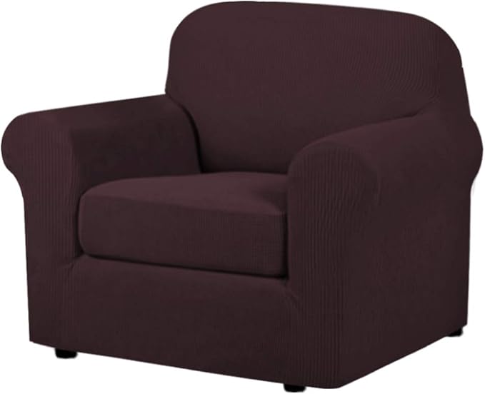 H.VERSAILTEX 2-Pieces Chair Cover Slipcover Furniture Protector Armchair Cover by HVERSAILTEX