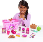 Disney Junior Minnie Bow-Tique Bowtastic Shopping Basket Set with Pretend Food and Accessories, Pretend Play, Kids Toys for Ages 3 Up by Just Play