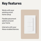 Amazon Basics Smart Dimmer Switch and Remote for Music and Routines, Works with Alexa Only, Compatible Echo Devices Required, Easy Setup, No Wiring Required, Handheld