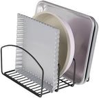 iDesign 3-Section Cookware Organizer for Cabinet - Cookware Organizer or Bakeware Organizer - Matte Black