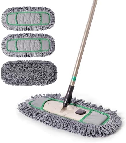 Eyliden Pro Dust Mop for Floor Cleaning, 3 Reusable Microfiber Thicker Pads