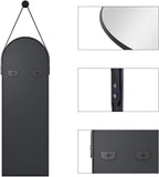 OGCAU 48" x 16" Arched Full Length Mirror Wall Mounted Hanging Mirror Black