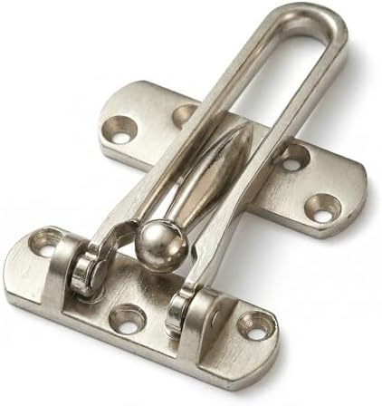 KAFENDA Heavy Duty Zinc Alloy Door Security Lock, Limited Opening Safety Latch for Home Apartment Hotel, Anti-Pry Door Reinforcement Lock (Satin Silver)