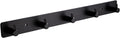 Black Wall Hooks, Matte Black Bathroom Hook Rail, Self Adhesive 5 Hooks Key Hook Rack Hanger Towel Robe Stick Hooks for Toilet Entryway Hallway Kitchen Wall Mounted