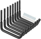 Garage Storage Ladder Hooks with 12" Jumbo Arm, 8 Pack Heavy Duty Wall Mounted Storage Hanger Utility Organizer for Bicycle, Folding Chairs, Bike and Garden Tools