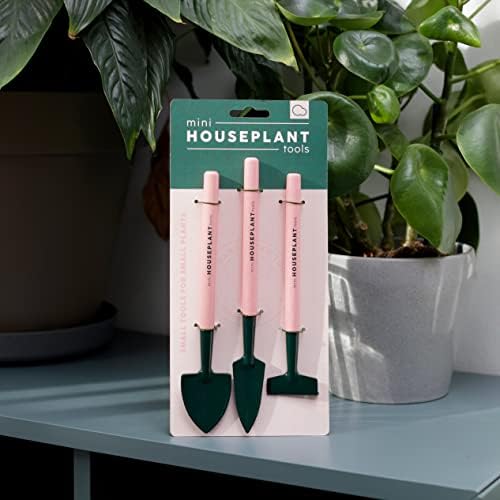 Mini Houseplant Tools - Indoor Gardening Tools Set - Mini Shovel - Mini Trowel - Mini Rake - Pink Pot Plant Garden Tool Set