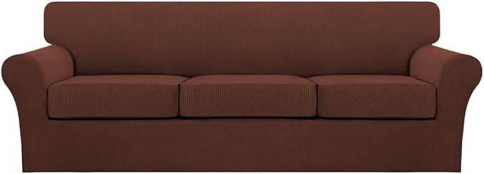 Turquoize 4 Piece Sofa Covers for 3 Cushion Couch Sofa Slipcover Soft Couch by Turquoize