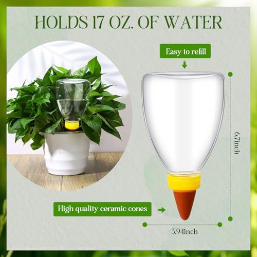 Threlaco 2 Pcs Self Watering Globes, 17 oz Automatic Plant Waterer