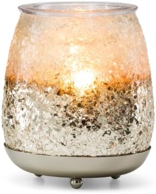 Scentsy Glisten Nickel-Plated Glass Wax Warmer, Glam Decor