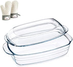 Borosilicate Glass Baking Dish with Glass Lid (3.2, Quarts)