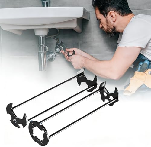 2PCS Multifunctional Basin Wrench Faucet Tool for Tight Space with 11 Sizes