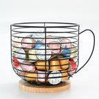 Large Capacity Coffee Pod K Cup Holders - Storage Organizer - Black Wire Rack - Coffee Bar Accessories