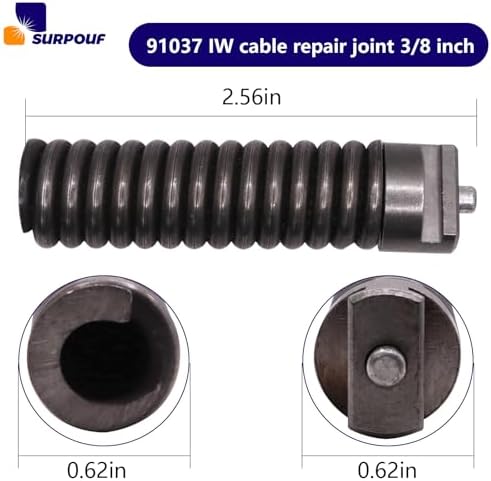 91037 IW Cable Repair Coupling 3/8-Inch Compatible with Drain Cleaning Cable (2)