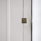 Cabinet Latch, Solid Brass, Antique Finish, Windsor Knob
