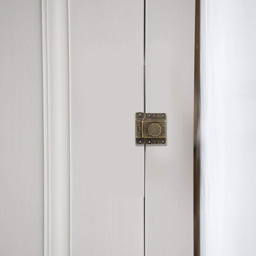 Cabinet Latch, Solid Brass, Antique Finish, Windsor Knob