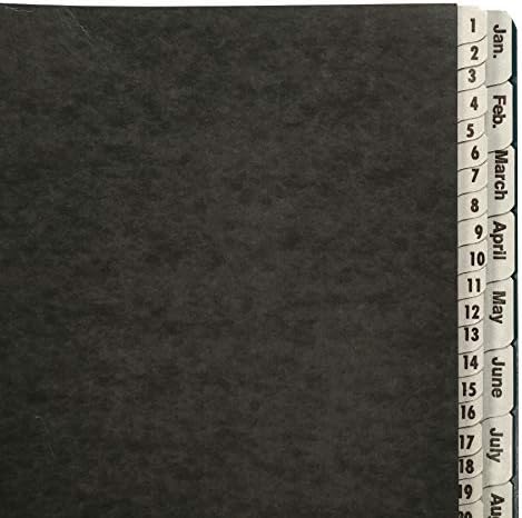 Amazon Basics Expandable Desktop File Sorter, Daily & Monthly Paper Organizer, Letter Size, Black