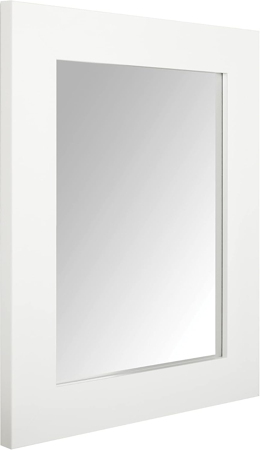 Amazon Basics Rectangular Wall Mount Mirror for Bedroom, Living Room, Entryway, 24" x 36", Standard Trim, Nickel, Hangs Horizontally or Vertically