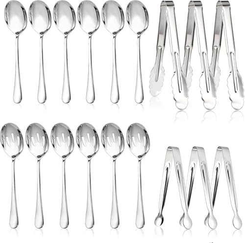 18Pcs Serving Utensils Set Serving Tongs Spoons for Buffet Dishwasher Safe