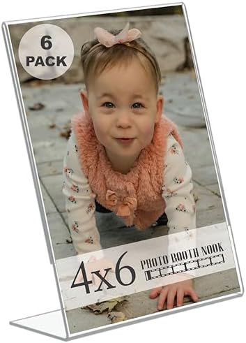 4x6 Acrylic Picture Frames - Clear Vertical, 6 Pack