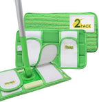 Reusable Pads Compatible with Swiffer Sweeper Mops - Washable Microfiber Mop Pad Refills by Turbo - 12 Inch Floor Cleaning Mop Head Pads Work Wet and Dry - 2 Pack