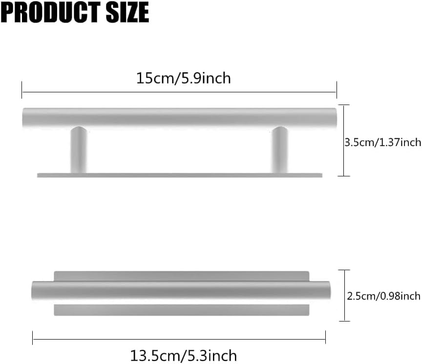 10 Pack Self-Stick Push Pull Helper ABS Plastic Wardrobe Handle Instant Cabinet Drawer Furniture Handles (Silver)