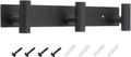 uxcell 1 Set Hat and Coat Wall Mount Rack, Stainless Steel 3 Hooks Towel Racks with Mounting Accessories Tower Hanger Organizer for Entryway Bedroom Kitchen, Black
