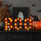 Zimati Halloween Decorations Indoor Boo Sign Mantel Decor, 8.5 in