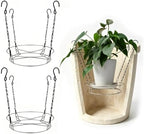 2 Pack Adjustable Planter Insert for Large Pots, 10–18 Inch Stainless Steel Pot Riser with Chains and S-Hooks, Soil Saver Plant Stand for Tall Planters, Indoor Outdoor Decor