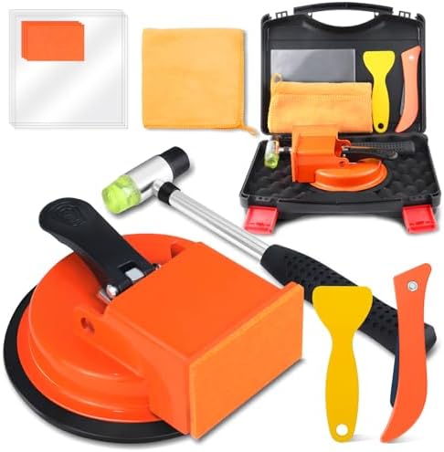 Floor Gap Fixer Tool Kit, Suction Cup Plank Grabber Floor Fix with Rubber Mallet, Heavy Duty for Rigid Floating Laminate SPC LVT Vinyl Plank Flooring Gap Repair