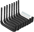 8 Pack Garage Storage Hooks,10 Inch Heavy Duty Ladder Storage Hanger, Wall Mounted Utility Rack