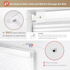 LazBlinds No Drill Cordless Cellular Shades, 33" W x 64" H, White
