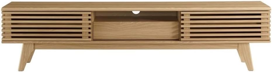 Modway Render Mid-Century Modern Low Profile 70 Inch TV Stand in Oak, 70"