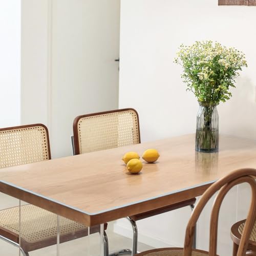 Kasepie Clear Table Protector 42x72 Inch, 2mm Thick PVC Table Cover for Kitchen & Dining Room, Scratch-Resistant Waterproof Desk Mat - Rectangle Plastic Tabletop Cover