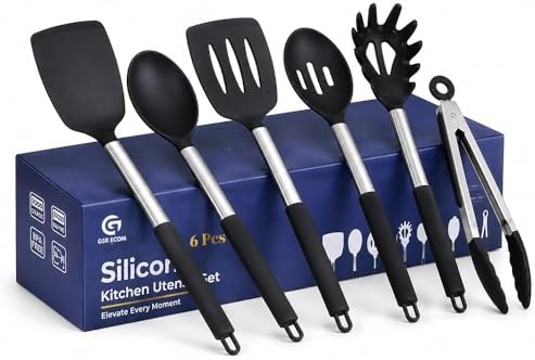 Silicone Cooking Utensils Set 6 Pcs Silicone Spatula Set Kitchen Tools