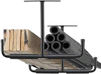 Overhead Garage Storage Hooks Rack Ceiling Mounted, Heavy Duty Utility Hooks Ladder Hanger for Hanging Hose Pipe Lumber & Other Bulky Items (2 Pack, Black)