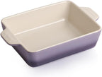 Sweejar Ceramic Baking Dish, Rectangular Small Baking Pan with Double Handles, 20 Oz for Cooking, Brownie, Kitchen, 6.5 x 4.9 x 1.8 Inches (Gradient Orange)