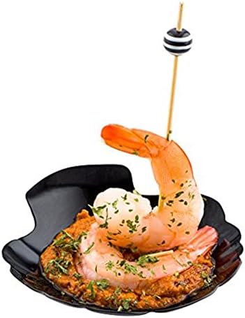 Restaurantware 3.3 Inch Shell Appetizer Plate 100 Disposable Plastic Appetizer Plate - Sturdy Shell-Shaped Black Plastic Cocktail Plates Perfect For Serving Amuse Bouche And Hors D'oeuvres