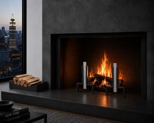 Pilgrim Home and Hearth 18674 Stapleton Andirons, Polished Nickel