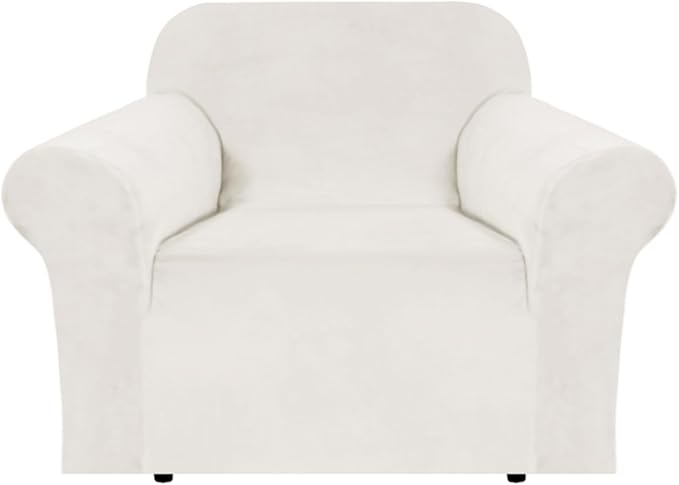 H.VERSAILTEX Stretch Velvet Armchair Cover Couch Covers 1 Cushion Chair by HVERSAILTEX