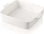 Sweejar Ceramic Baking Dish, 9 x 9 Cake Baking Pan for Brownie, Porcelain Square Bakeware with Double Handle for Casserole, Lasagna, Family Dinner (Navy)