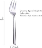 4-Packs Serving Platters Forks Stainless Steel Buffet 9 inch Utensils Cake Butter Pastry Servers (4 pcs serving forks)
