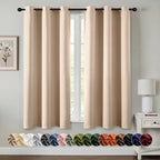 MIULEE Blackout Curtains for Bedroom 2 Panels 40 x 63 Inch Long Beige