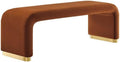 Modway EEI-6734-BRA-RUS Koda Performance Velvet Waterfall Long Bench, Brass Rust