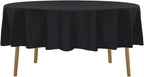 90 Inch Stain and Wrinkle Resistant Washable Polyester Table Cloth, Decorative Table Cloth for Dining Table, Buffet Parties and Wedding,Black