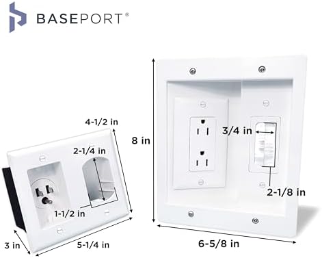 BASEPORT in Wall Cable Management Kit, Complete TV Cable Hider Wall Kit